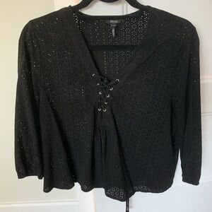 Faux suede blouse